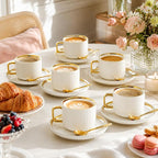 Ceramic Coffee Cup and Saucer Set - Image 5