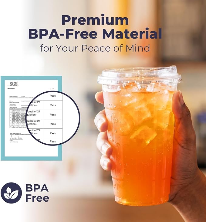 Fit Meal Prep 50 Pack 32 oz Clear Plastic Cups - Image 4