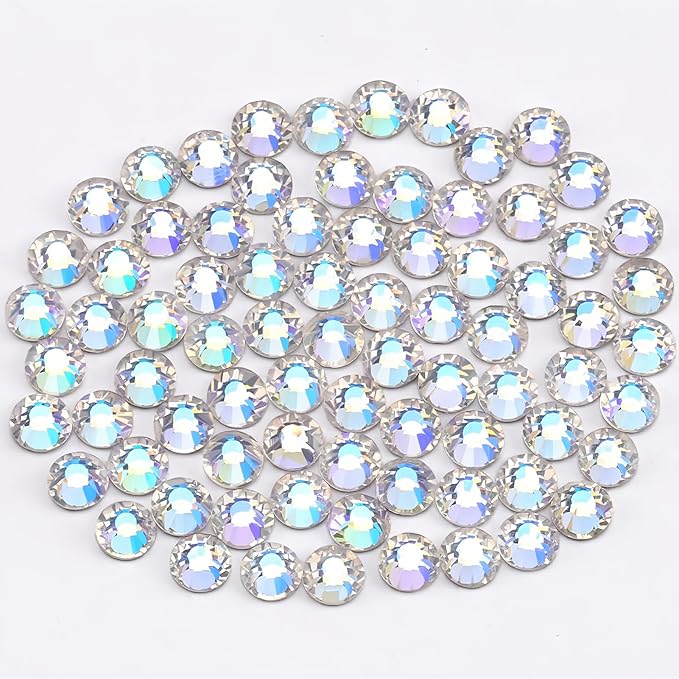 Novani Rhinestones 3000Pcs Flatback Crystal Round Loose Gemstones Glass Rhinestones for Crafts Makeup Nail Art Clothes Shoes DIY Decorations(SS10, 2.7-2.9mm,Moon Night)