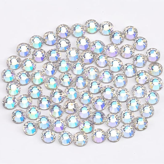 Novani Rhinestones 3000Pcs Flatback Crystal Round Loose Gemstones Glass Rhinestones for Crafts Makeup Nail Art Clothes Shoes DIY Decorations(SS10, 2.7-2.9mm,Moon Night)