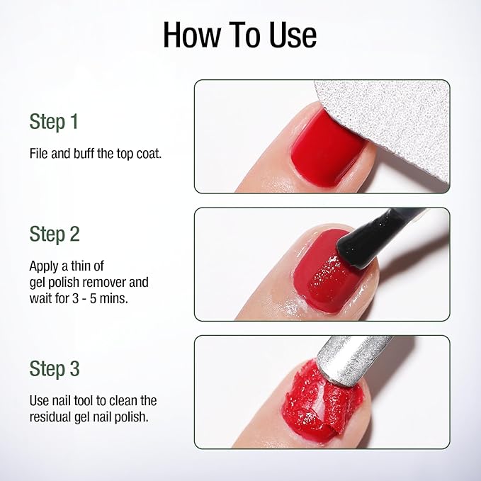 Candy Lover Gel Polish Remover, Gel Nail Polish Remover No Need Soaking or Wrapping, Quick & Easy Gel Remover for Nails in 3-5 Mins, Professional Nail Gel Remover Kit with Nail File and Cuticle Pusher