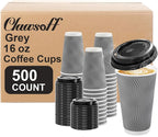 Clawsoff 500 Pack 16 oz Disposable Insulated Coffee Cups by BuyNow