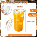 50 Pack 20OZ Clear Plastic Cups - Image 2
