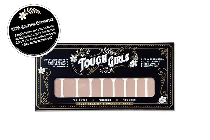 | 20 Exquisite Gel Nail Polish Strips w/Application Accessories - No UV/LED Lamp Required (Nude)