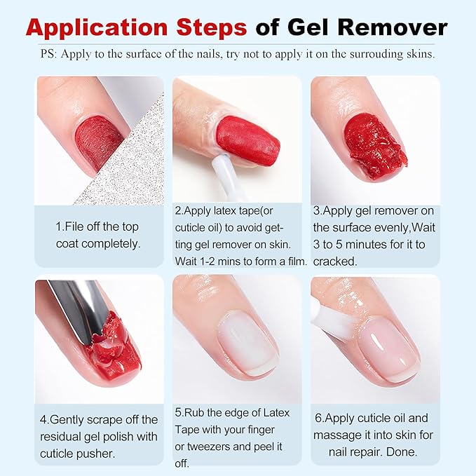 LOUINSTIC Gel Polish Remover – 15 ml Fast, Acetone-Free Gel Remover, Easily Removes Gel Nail Polish in 2-5 Minutes, Low-Irritation, No Foil Needed, Ideal for At-Home DIY Manicure Use