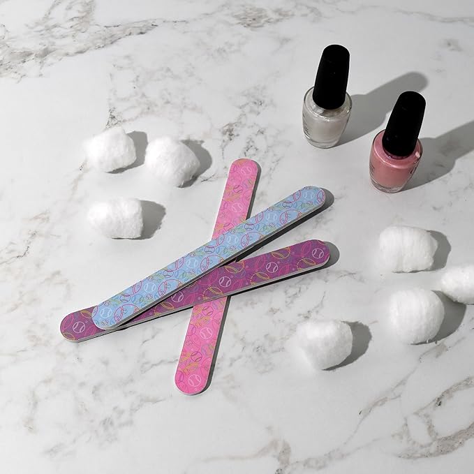 Racquet Inc. - Tennis Nail File 3-Pack - Double-Sided Emery Board for Nail Care, Manicure & Pedicure, Professional Nail Buffer & Filer for Smooth, Shaped Nails