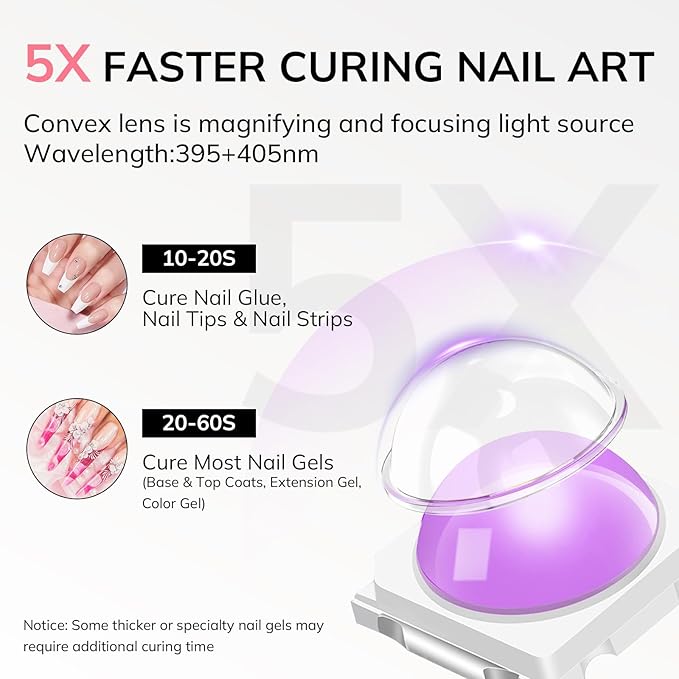 Lavinda Handheld UV Light for Gel Nails with Stand, Mini Nail Lamp with LCD Display, Portable Cordless Rechargeable UV Led Nail Lamp Nail Dryer for Fast Curing Gel Polish for Home DIY Manicure