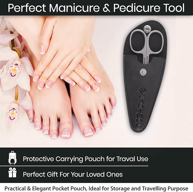 Fine Curved Cuticle Scissors for Nails – German Quality Stainless Steel – Cuticle Scissors for Women – Small Sharp Grooming Scissors for Manicure & Eyebrows