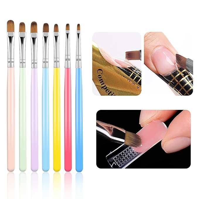 WOKOTO 18 PCS Nail Art Brushes Set Gel Polish Round Tip Acrylic Nail Brush Nail Art Dotting Pens Liner Nail Brushes For Acrylic Nails Art Designs Painting Tools Fingernail Brush Nail Cleaning Brush