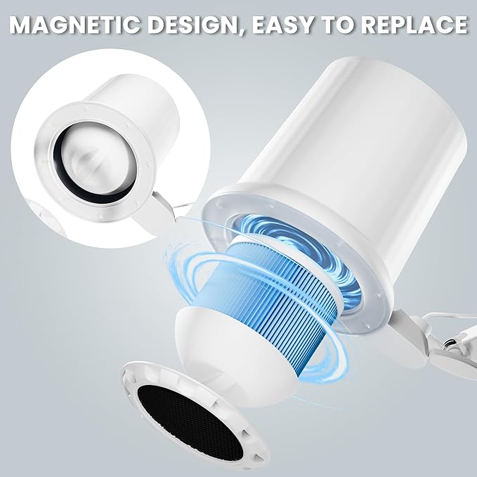 80W Industrial Nail Dust Collector, Adjustable 5000Pa Suction&3000lm Light,Comes With Two Replacement Filter And Universal Table Mount clamp, Low Noise Vacuum Fan for Polishing &Salon. (3000PA)