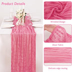 8 Pack Rose Pink Cheesecloth Table Runner 120 Inch Boho Wedding Decor | - Image 3