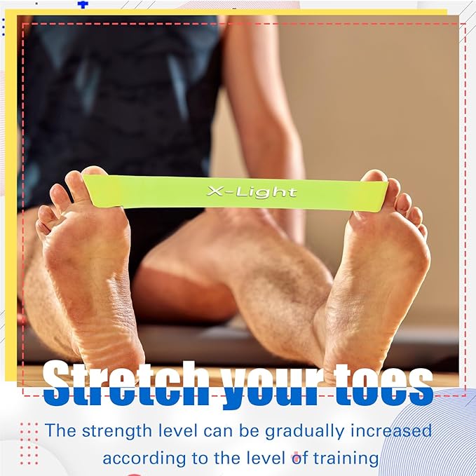 Set of 5 Toe Stretcher Bands for Bunions Correction Foot Big Toe Spacers Resistance Straightener Loop Bands with Carry Bag for Women Men Hallux Valgus Alignment Yoga Exercise(Multicolor)