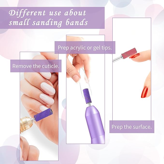 4 Pcs Small Mandrel Nail Bit 3mm Mini Mandrel Nail Bit Nail Sanding Bands Shaft 3/32 Shank Sanding Bands for Nail Drill Professional Nail Drill Bits for Electric Drill File Machine Manicure Accessory