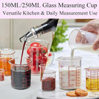 Ackers 7-Piece Glass Measuring Cup Set, Borosilicate Beaker Style Nesting - Image 7
