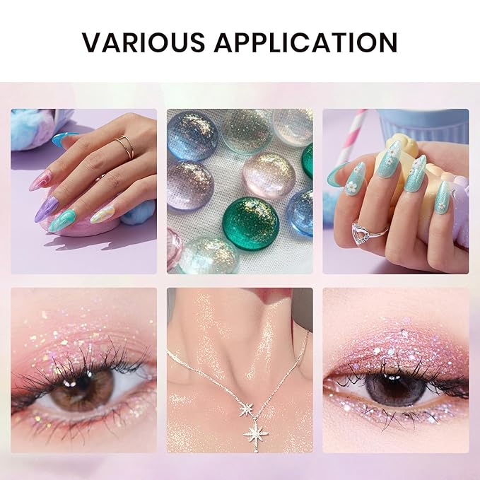 Beetles Glitter Gel Nail Polish Set – 6 Colors Soak Off UV LED Sparkle Gel Polish Kit, Purple Yellow Green Red Pink Glitter Nail Gel for Nail Art, Overlay or Base DIY Manicure and Salon Use