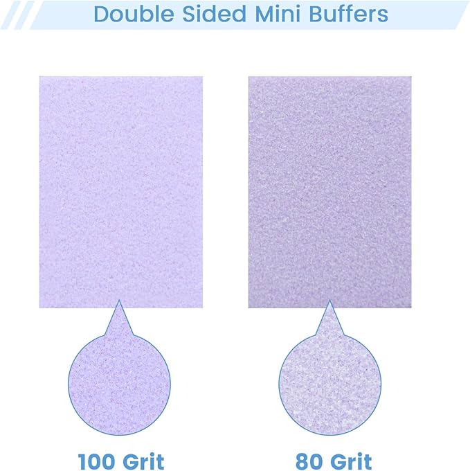 50 PCS Mini Nail Buffer Block, 2 Way Mini Buffers Grit 80/100, Purple Small Buffing Block for Acrylic Nail Gel Polish Nails Pedicure & Manicure