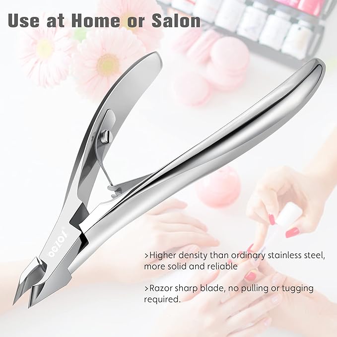 BEZOX Cuticle Trimmer 4mm Jaw, High-Density Stainless Steel Cuticles Clipper, Manicure Nipper Gift for Women, Nickel Plated, 1PCS