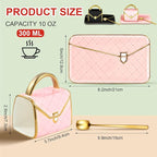 Zubebe 2 Sets Coffee Mug Elegant Handbag Shaped Cup Modern Ceramic Purse Mug - Image 2
