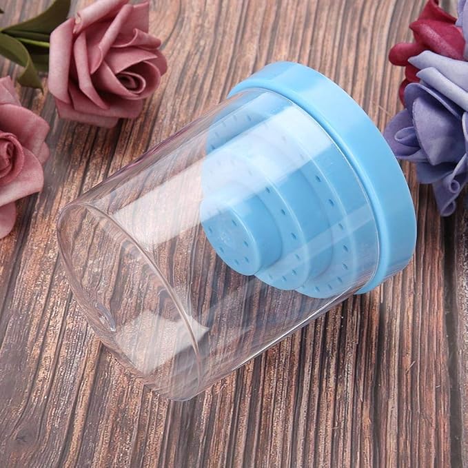 Nail Drill Bit Holder, 48 Holes Stand Display Organizer Box with Plastic Nail Art Accessories(Blue)