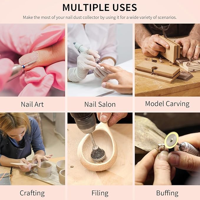 BLUETOP Nail Dust Collector 60W Nail Vacuum Cleaner Table Embedded Dust Extractor Vacuum Professional Built in Desktop Nail Dust Collector Quiet Nail Fan Low Noise for Nail Salon Home