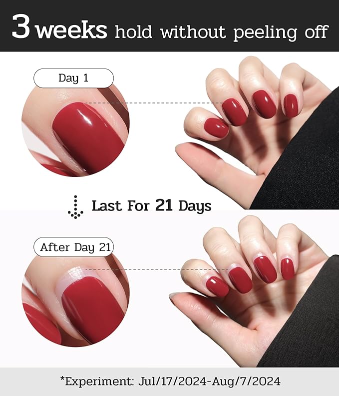Nail Polish Strips - 22 Pcs Salon Quality Gel Nail Stickers - Long Lasting Wraps (Single Lip Kiss Pink)