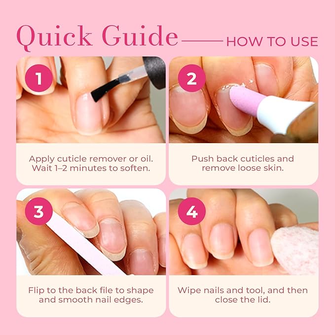 2PCS Victory Ceramic Stone Two-Way Nail Pusher & File (Black) Cuticle Trimmer Manicure Tools Professional Nail File Pumice Fingernail Files
