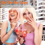 100 Sets - 12oz Pink Plastic Cups - Image 5
