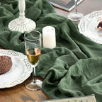 Artoid Mode Boho Forest Green Gauze 3 Pieces Wedding Table Runner, 120 Inch - Image 7