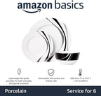 Amazon Basics 18-Piece Complete Kitchen Dinnerware Set, Microwave and - Image 2