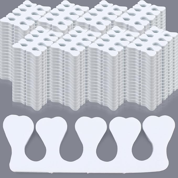 300 Pcs Sponge Toe Separators for Nail Polish Bulk Finger Separators Toe Divider Spacer Pedicure Correct Foot Manicure Coating Gel Painting Soft Pedicure Supplies for Men Women, White