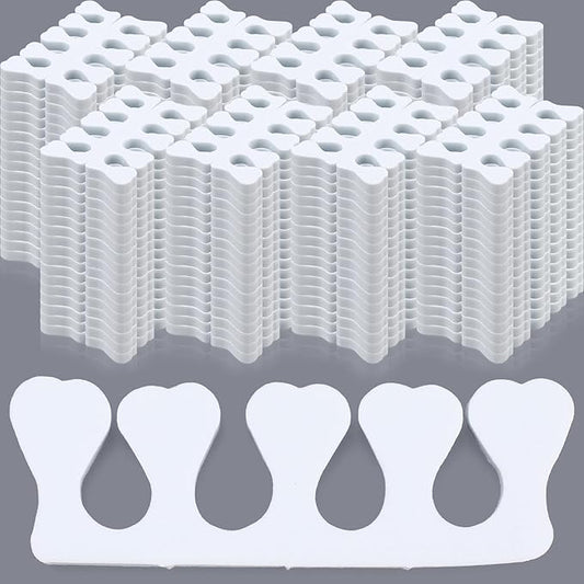 300 Pcs Sponge Toe Separators for Nail Polish Bulk Finger Separators Toe Divider Spacer Pedicure Correct Foot Manicure Coating Gel Painting Soft Pedicure Supplies for Men Women, White