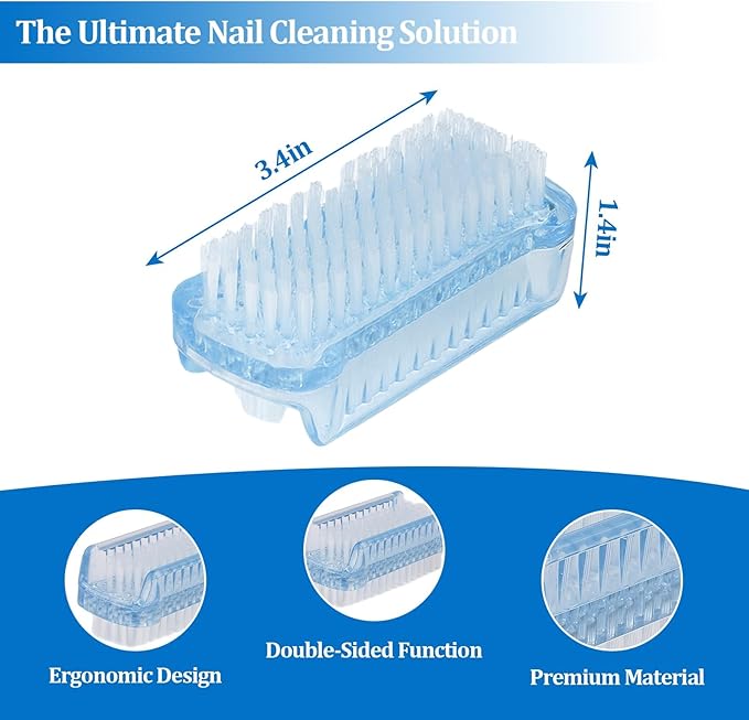 Nail Brushes for Cleaning Fingernails Nail Scrubber Brush Plastic Double-Sided Fingernail Cleaning Brush for Home, Office, Kitchen, Travel, and Gardening for Deep Cleaning （4 Pack）
