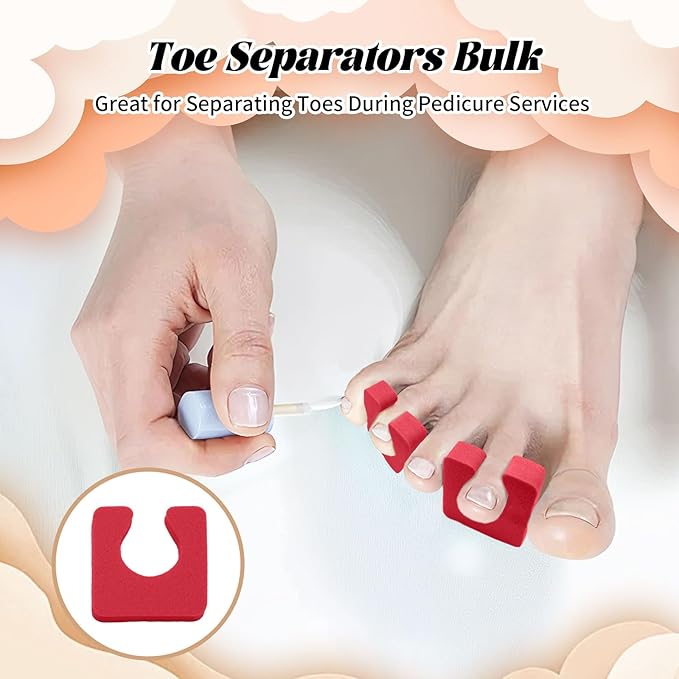 600 Pcs Toe Separators Unisex, Soft Foam Finger Divider Spacer Set, Nail Polish Art Painting Pedicure Tools Suitable for Spa Salon Beauty Foot Therapy, Multicolour