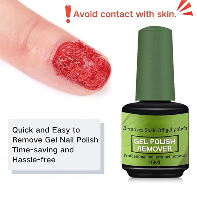 15ml Gel Remover Polish - Gel Polish Remover for Nails - Quickly & Easily Gel Nail Remover Within 3-5 Minutes - No Soaking or Wrapping Nail Gel Remover (0.51 Fl Oz (Pack of 1))