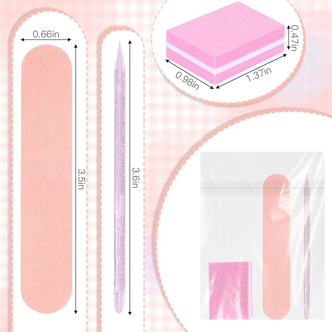 32 Sets Disposable Manicure Kit, Individually Package Nail Kit,Manicure Set with Mini Nail File,Mini Nail Buffer,Nail Stick for Salon Home