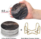 6 Pcs Black Ceramic Stone Modern Coasters - Image 3
