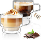 glastal 12 oz Latte Macchiato Glasses, Double-Walled Coffee Glasses, Glass by glastal