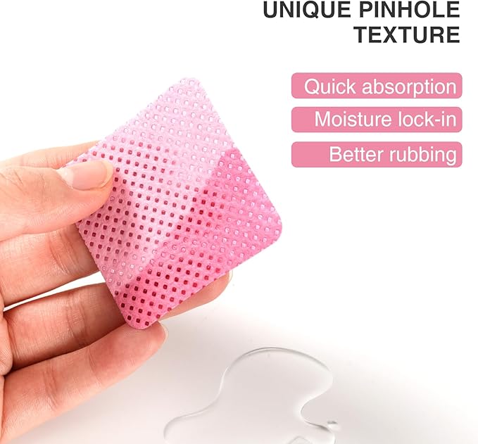 BLUERISE Lint Free Nail Wipes Pink 2500pcs Nail Polish Remover Pads Soft Absorbable Eyelash Extension Glue Cleaning Wipes