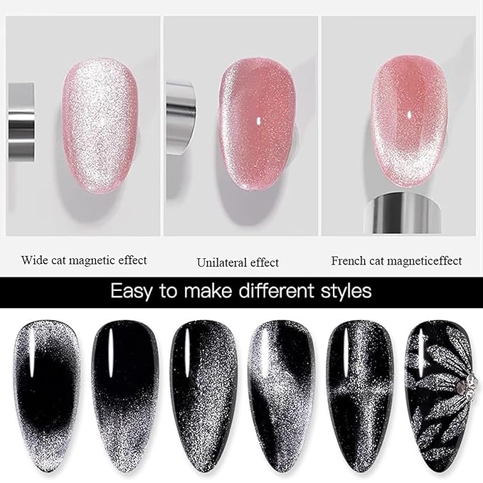 5 Pieces Cat Eye Magnet for Nails Extra Large Cylindrical Cat Eye Nail Magnet Magnetic Magnets Wood Cat Eye Nail Polish Magnet Stick Cat Eye Magnetic Nail Tool for DIY Home, Salon, Studio