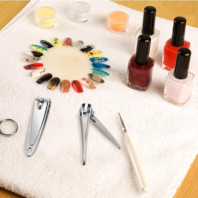32 Pieces Stainless Steel Fingernail Nail Clipper Bulk Silver Portable Toenail Clippers Cutter Set
