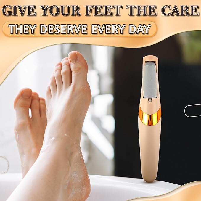 Electric Callus Remover for Feet – Rechargeable Electric Foot Callus Remover Tool with 2-Speed Foot Sander with 2 Rollers (Coarse & Fine) for Smooth & Soft Feet – Compact for Daily & Travel Use