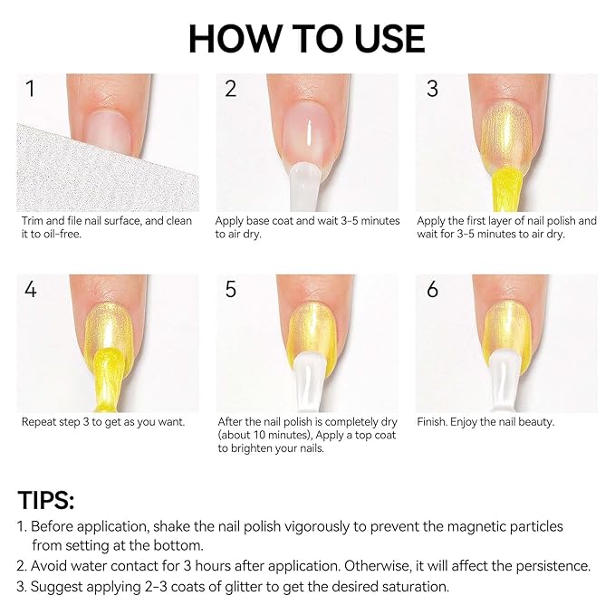 MIZHSE Quick Dry Nail Polish, Bright Yellow Nail Polish Air Dry Fast, 15ml/0.5 fl oz Regular Shiny Glossy Oil-based Shimmery Nail Lacquer Non-Gel Nail Art Salon Manicure Home DIY