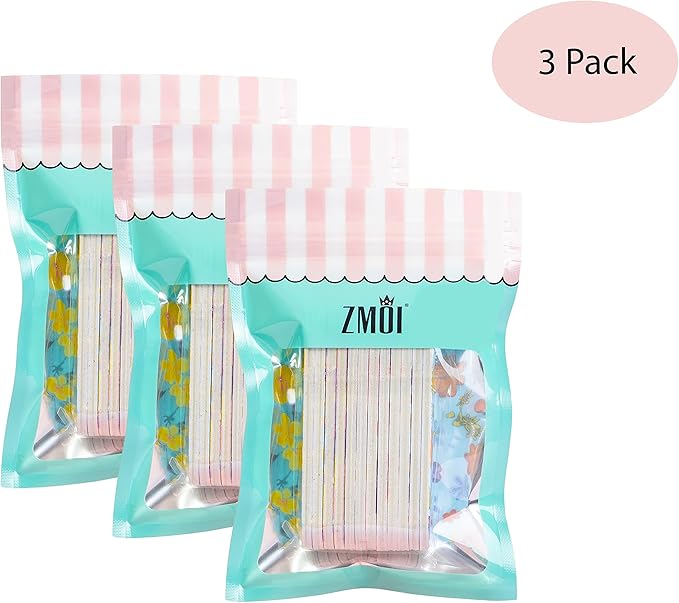 (1 Dozen) Pack of 3 Colorful Girly Mini Emery Board Nail Files