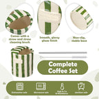 1 Pack Ceramic Coffee Mug with Sip Hole Espresso Cup 10oz with Straws Retro - Image 3