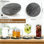 Natural Marble Coasters, Round Costers, Luxury Aesthetic Modern Decor - Image 4
