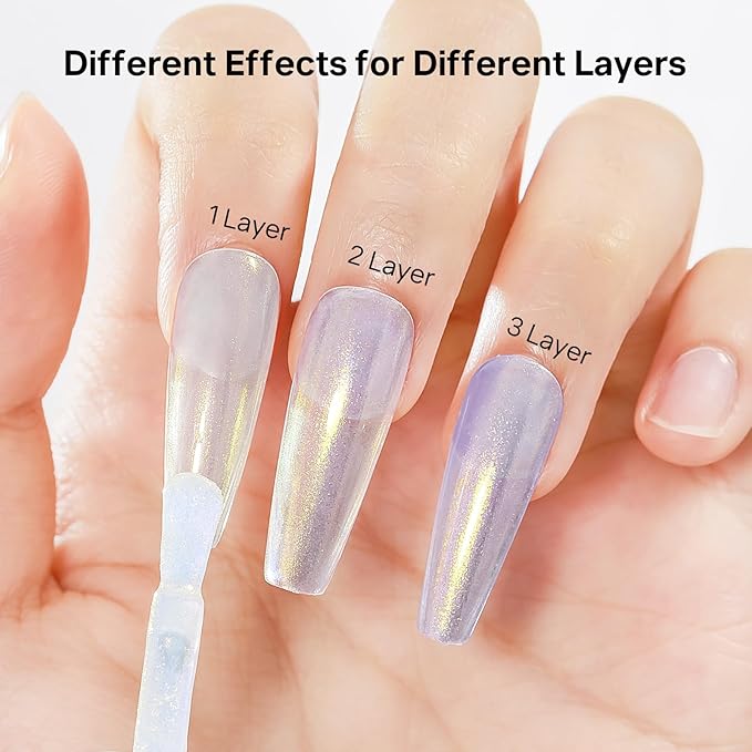 MIZHSE Aurora Purple Nail Polish, Quick Dry Shimmer Nail Polish, Air Fast Drying Mermaid Regular Nail Lacquer Not Gel Oil-based Nail Art Manicure Home DIY