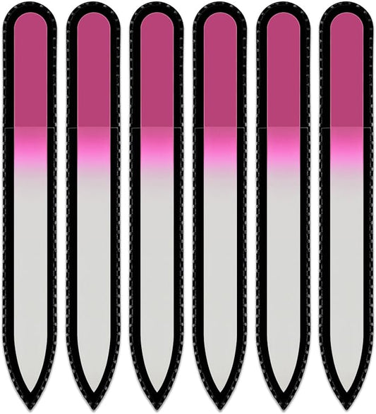 Color Crystal Nail File in Black Pouch - Czech Tempered Glass - Handmade in Czech Republic