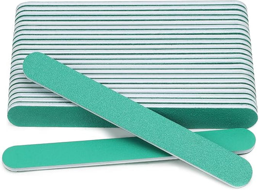Nail File, 24 PCS Fingernail Files 7 inches 100/180 Grit Emery Boards for Nails - Heavy Duty Professional Nail Files Washable for Acrylic, Gel, Dip Powder, and Poly Gel Nail