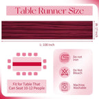 10 Pack Burgundy Cheesecloth Table Runner 17x108 Inch Boho Gauze Cheese Cloth - Image 2