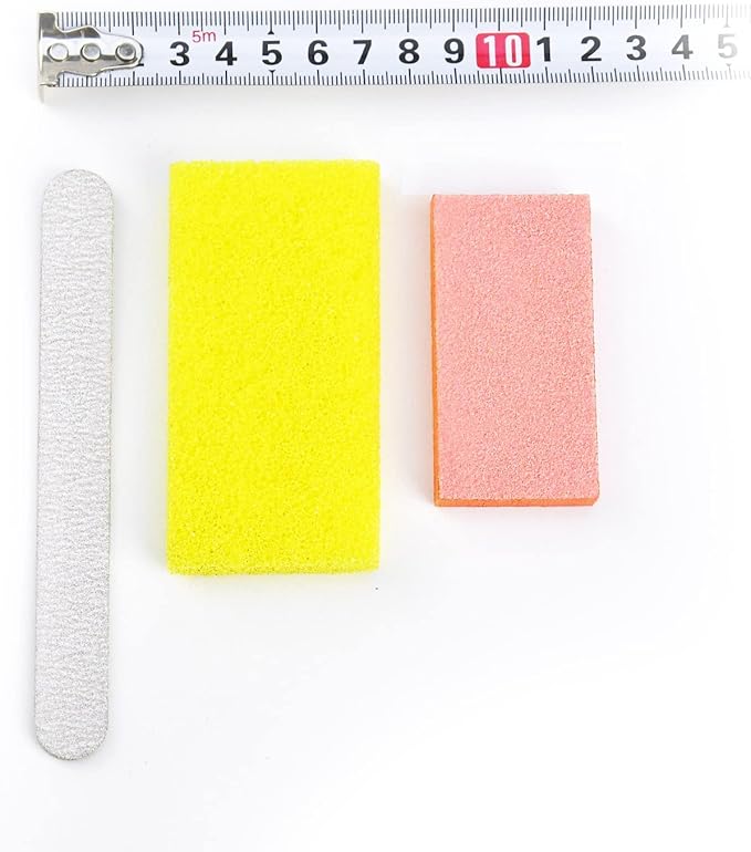 Maryton Disposable 3-Piece Pedicure Kit, Wood Nail File 100/180 Grit, Orange Buffer 80/100 Grit, Yellow Pumice Pad, 100-Count
